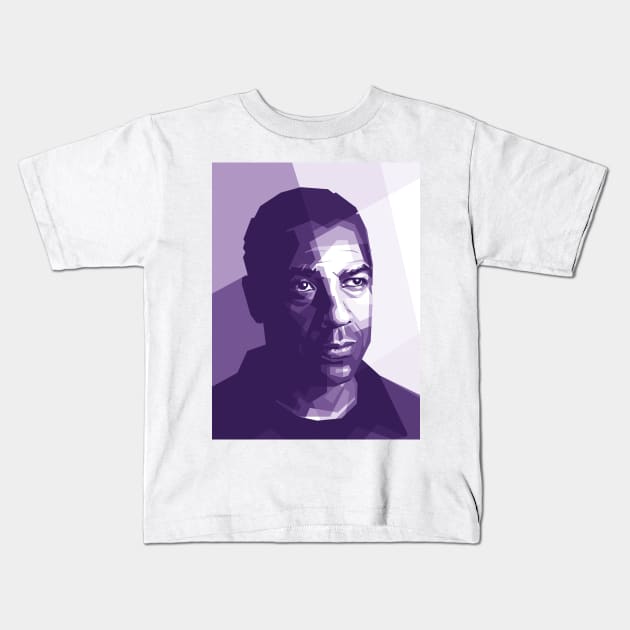 Denzel Washington Kids T-Shirt by lots of artWork